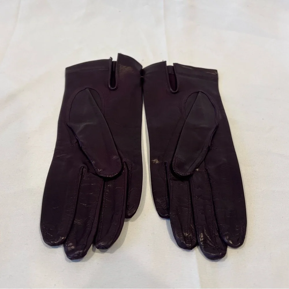 Madova Firenze Italy Leather Gloves Women’s Size 7 Plum Purple Made in Italy NEW